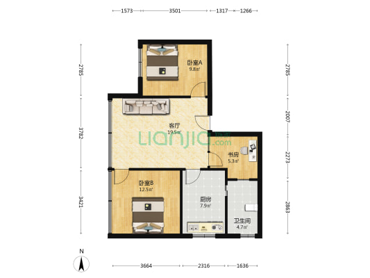 贵州省水利水电勘测设计研究院 3室1厅1卫 74平方