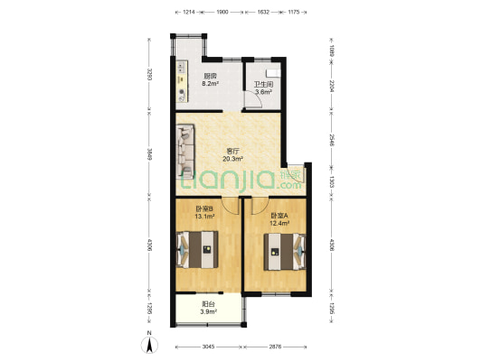 古田五路11号 2室1厅1卫 74平方