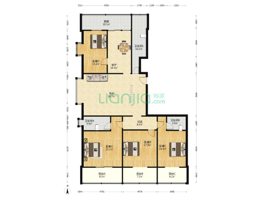 世方嘉园 4室2厅3卫 223平方