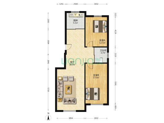 石城雅居 2室1厅1卫 102平方