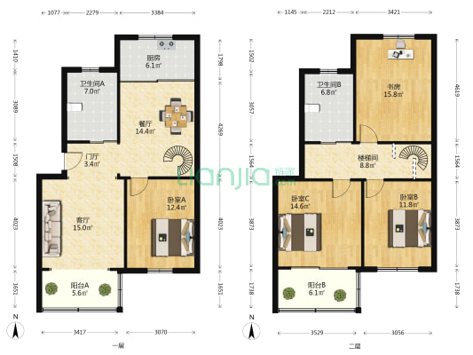福达公寓 4室2厅2卫 149平方