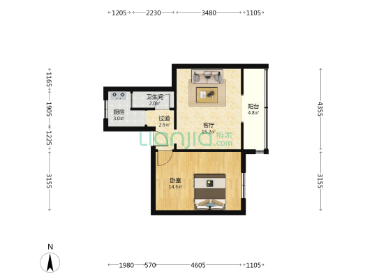 西安油科院家属院 1室1厅1卫 49平方