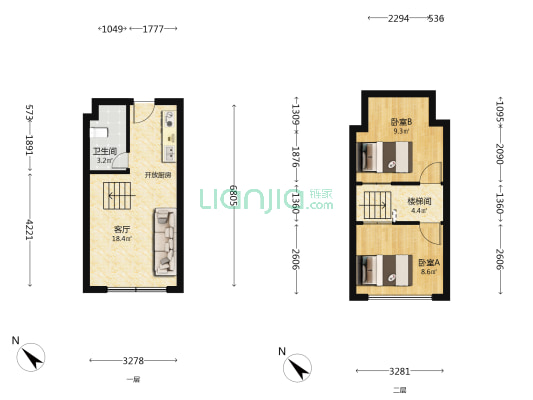滨江天际 2室1厅1卫 35平方