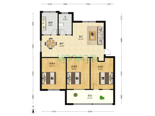 人保财险许昌支公司家属院 3室2厅1卫 103平方