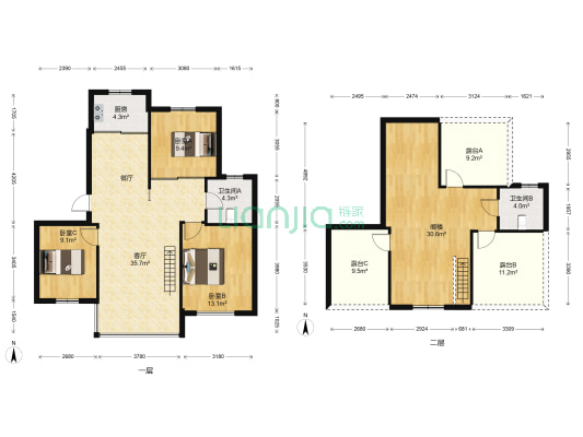 开甲尚仕名邸北区 3室1厅2卫 123平方