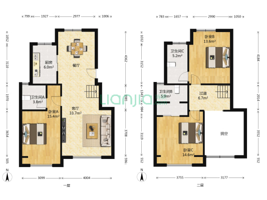 保利领秀山伦敦郡 3室1厅3卫 136平方