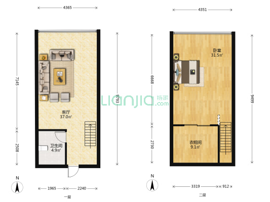 江华国际旅游中心 1室1厅1卫 57平方