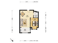 新华凌旁57平米单身公寓户型好可按揭-乌鲁木齐座标2020户型图