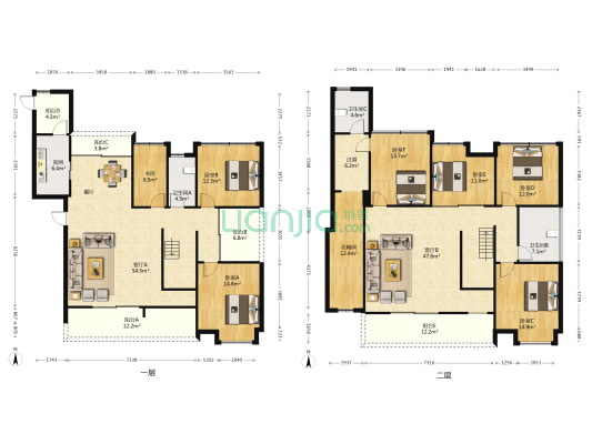 铭泰锦山府 7室2厅3卫 175平方