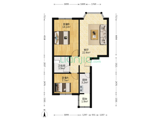 东巷47号附5号 2室1厅1卫 79平方