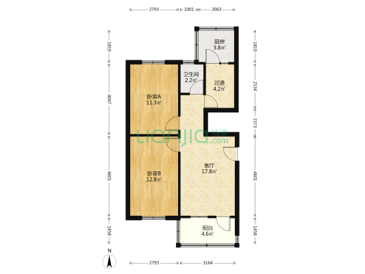 民族大街9号院 2室1厅1卫 70平方