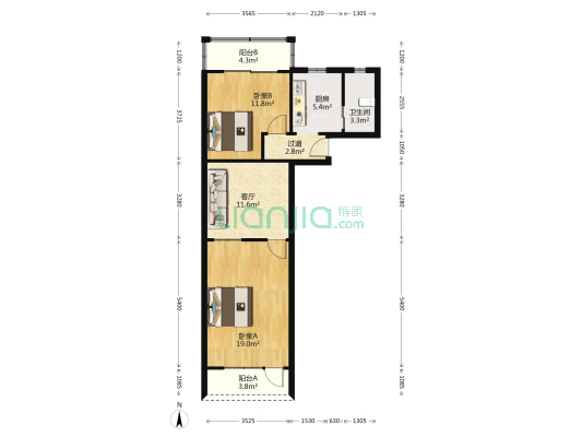 眉州路420弄 2室1厅1卫 68平方
