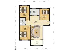 精装修 南北通透三居，楼间距大 70年产权-涿州鹏渤印象城牛津花园户型图