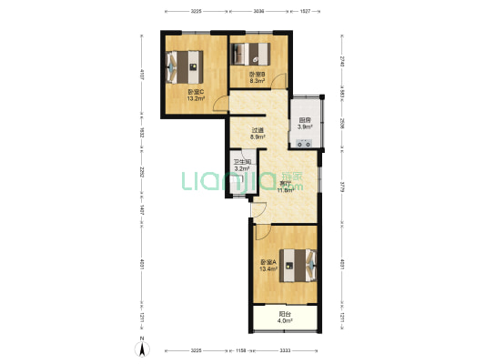 水陆小区 3室1厅1卫 85平方