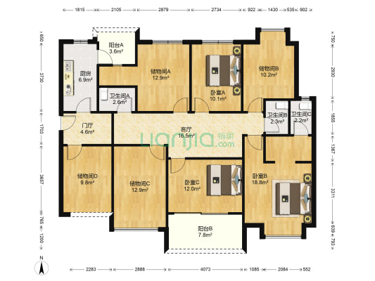 花样年美岸 3室1厅3卫 125平方