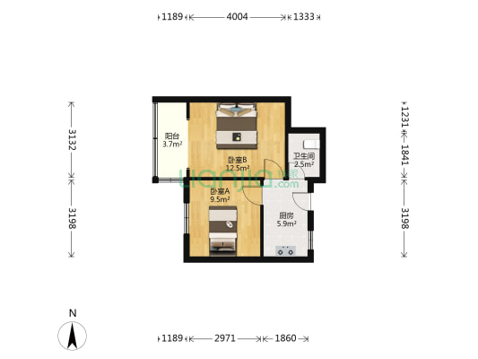 利西大楼 2室0厅1卫 49平方