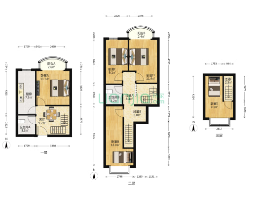 鹤巢居 5室1厅2卫 79平方