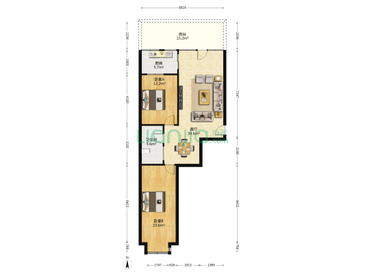弘泰明苑 2室1厅1卫 98平方