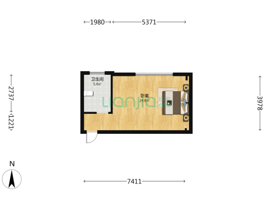 上源时代 1室0厅1卫 47平方