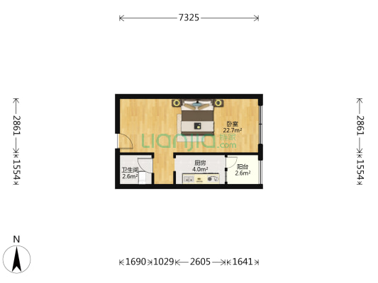 领秀知识城 1室0厅1卫 44平方