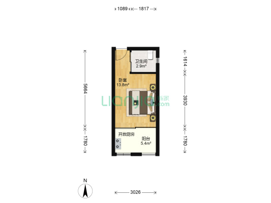 美好范米粒 1室0厅1卫 32平方