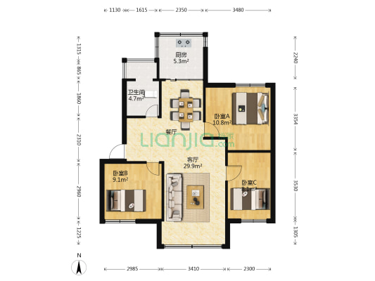 吹箫巷5号 3室1厅1卫 71平方