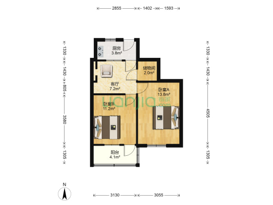 蠡成村 2室1厅0卫 55平方