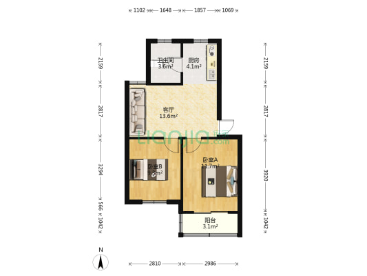 水沟营 2室1厅1卫 62平方