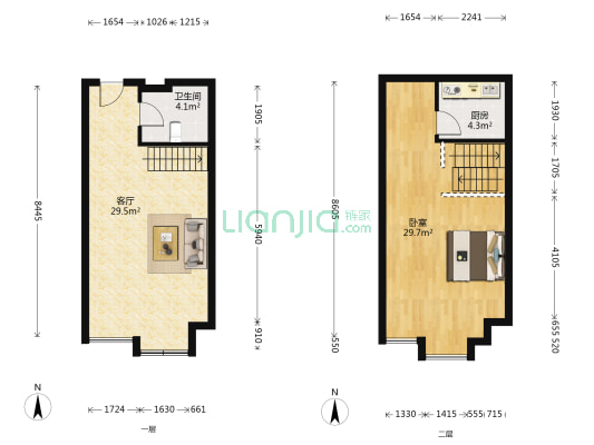 红星澳洋商业广场 1室1厅1卫 52平方