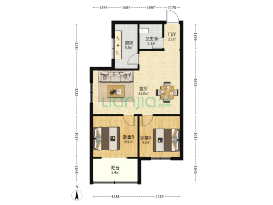 玄武路社区六公司小区 2室1厅1卫 74平方