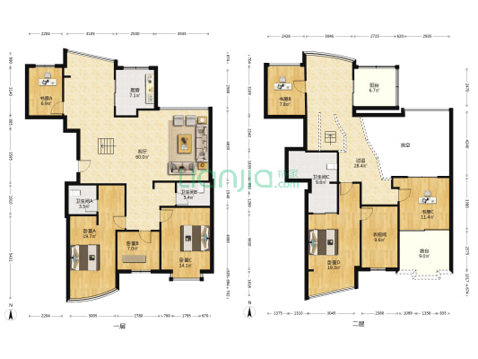 新江南人家 7室1厅3卫 255平方