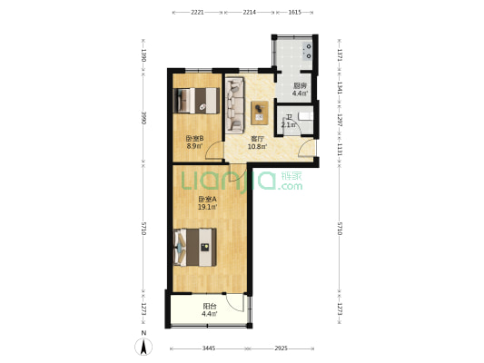 太变东宿舍 2室1厅1卫 58平方