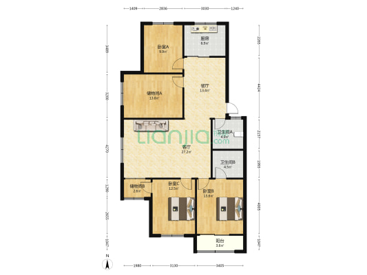 春晖小区(丛台区) 3室2厅2卫 140平方