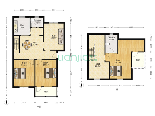 西园新村 3室2厅2卫 98平方