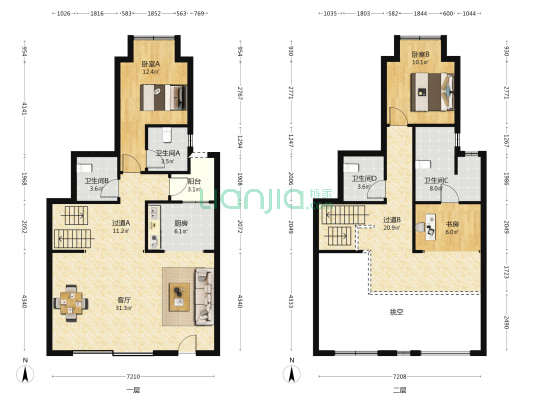 保利大国璟东苑 3室1厅4卫 149平方