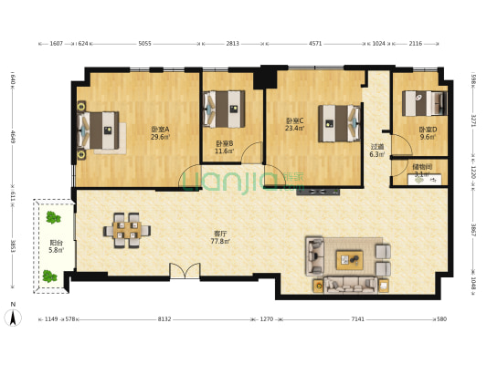 吉祥家园 4室1厅0卫 268平方