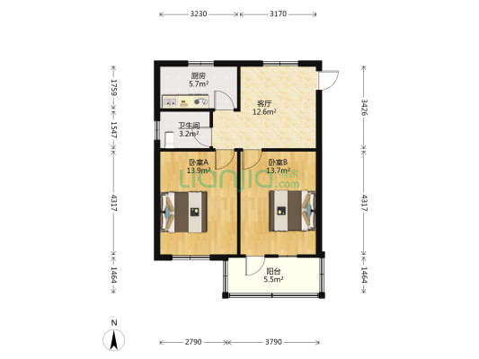 良渚路152号 2室1厅1卫 67平方