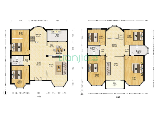 清沁苑 6室4厅3卫 253平方
