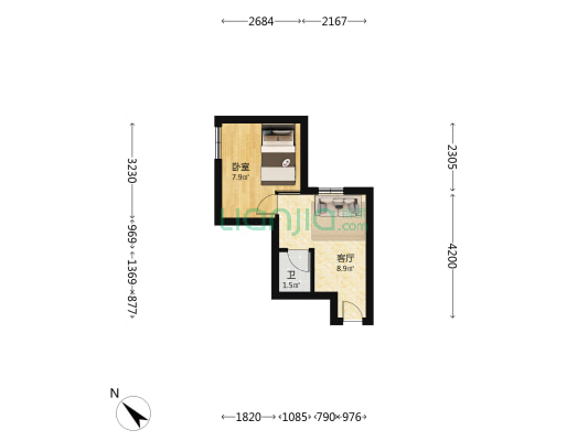 华洪大厦 1室1厅1卫 27平方