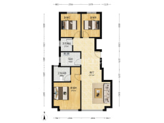 双明卫大三居，按自住标准装修的。-涿州华远海蓝城二期户型图