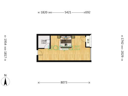 汇恒青楠里 1室0厅1卫 43平方