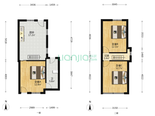 公司弄 3室0厅1卫 75平方
