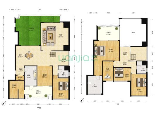 汇东逸墅 6室2厅3卫 275平方
