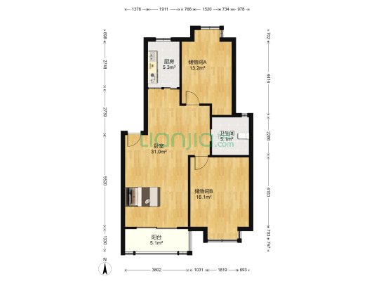 好美家花园 1室0厅1卫 86平方