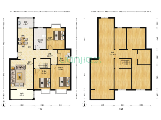 逸翠园 4室1厅1卫 135平方