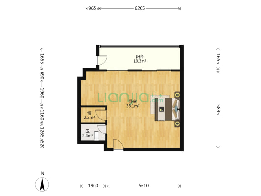 福地大厦 1室0厅1卫 82平方