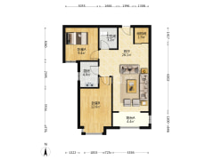 天保绿城 2室2厅 南-涿州天保绿城户型图