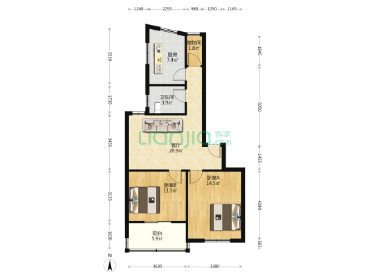 新河商业街 2室1厅1卫 85平方
