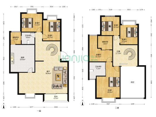 森林故事 5室1厅2卫 208平方