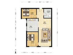 鸿坤理想湾北区 3室2厅 南 北-涿州鸿坤理想湾北区户型图